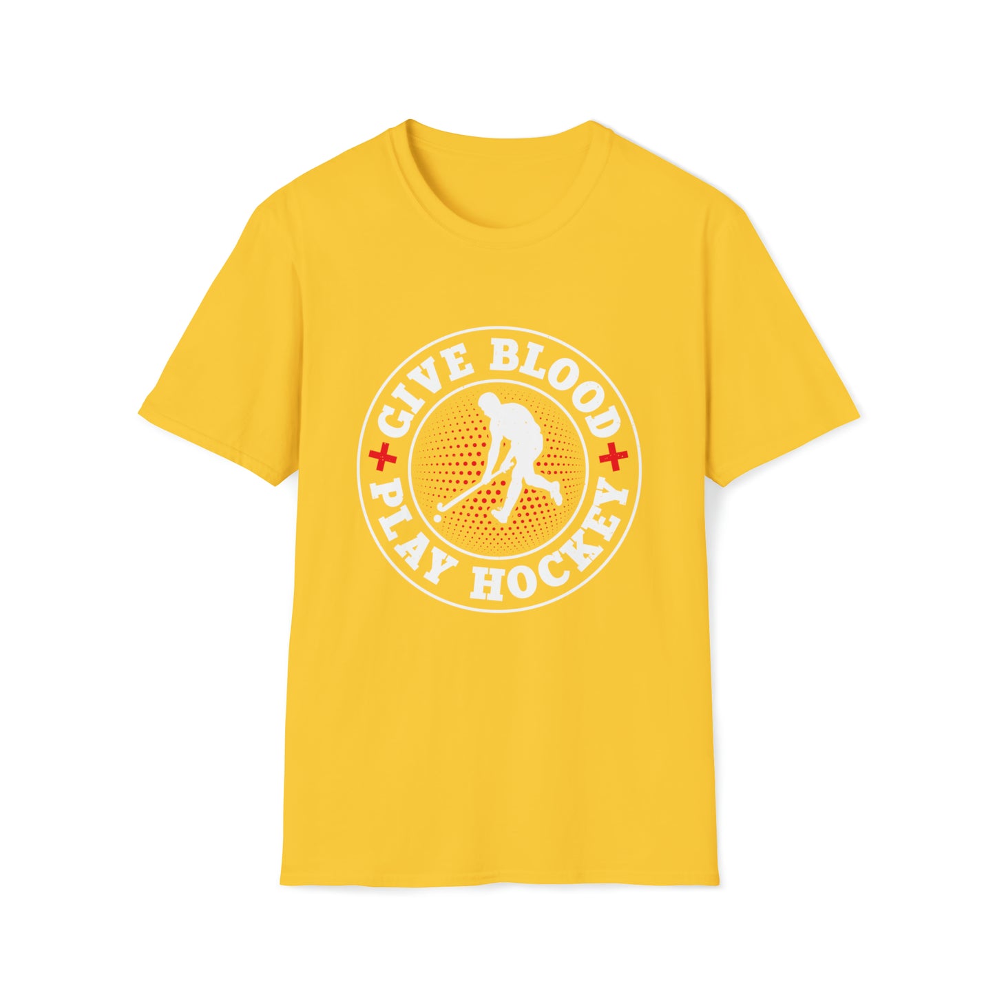 Give Blood Play Hockey SoftStyle T-Shirt