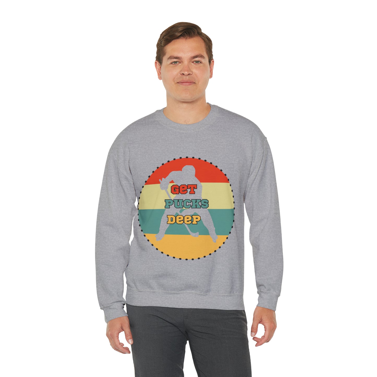 Get Pucks Deep Hockey Sweatshirt