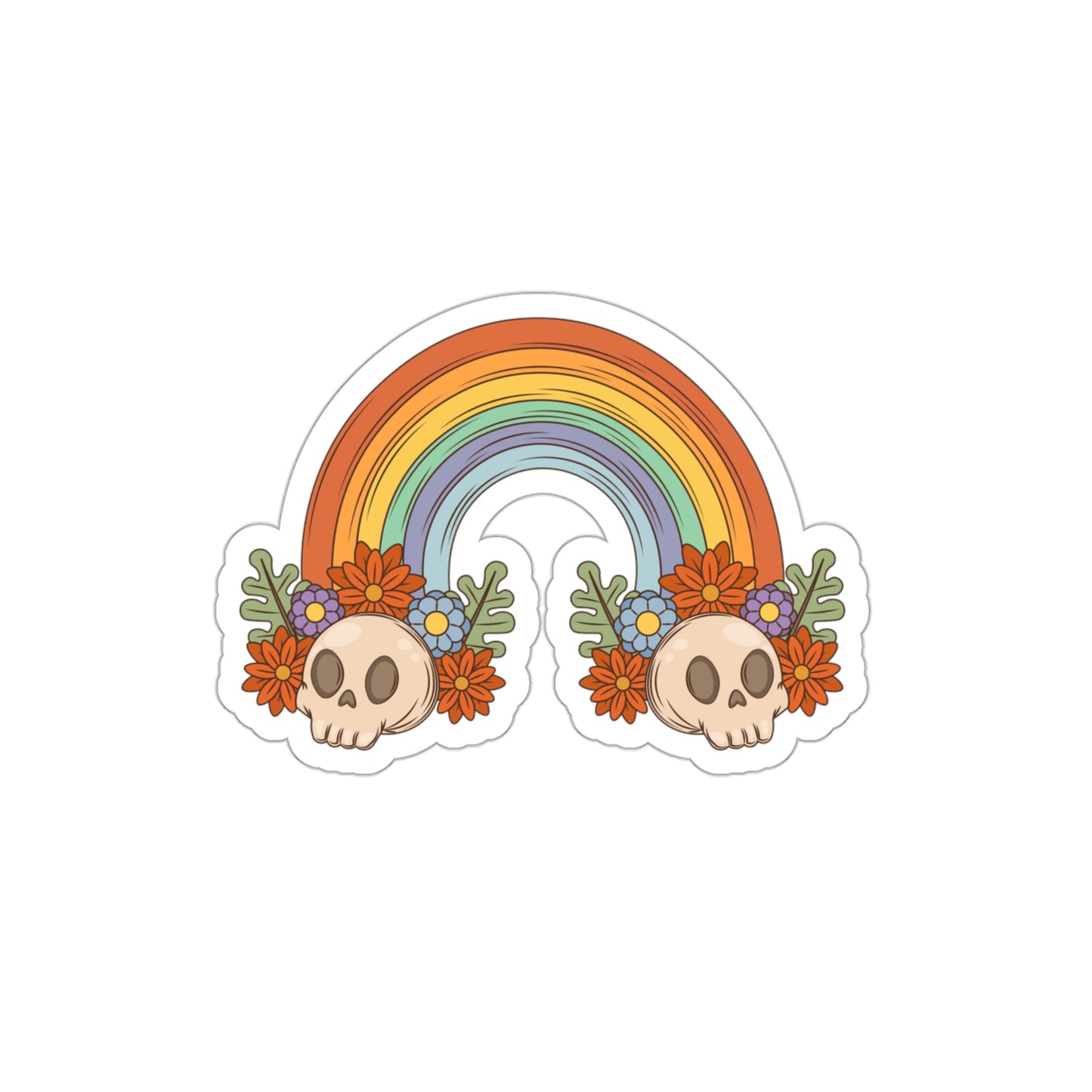 Retro Rainbow Die-Cut Sticker