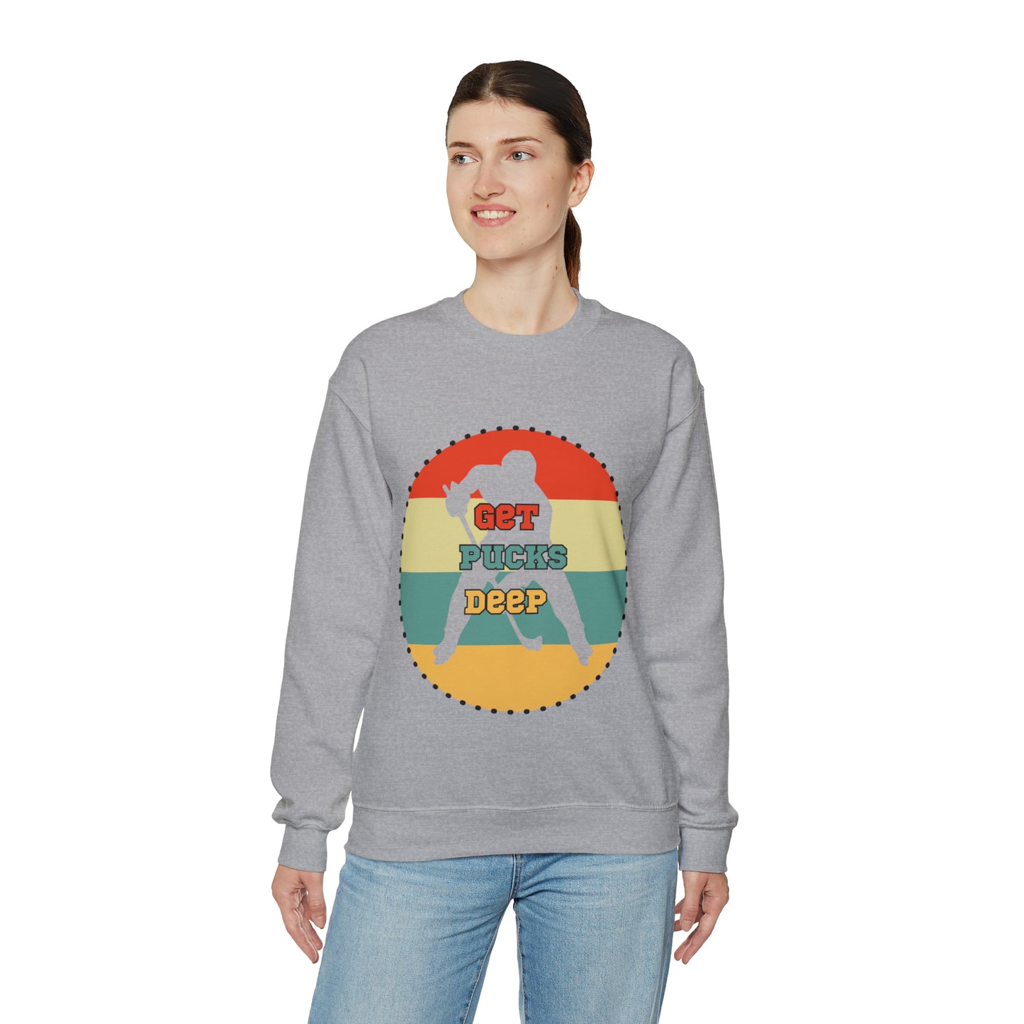 Get Pucks Deep Hockey Sweatshirt