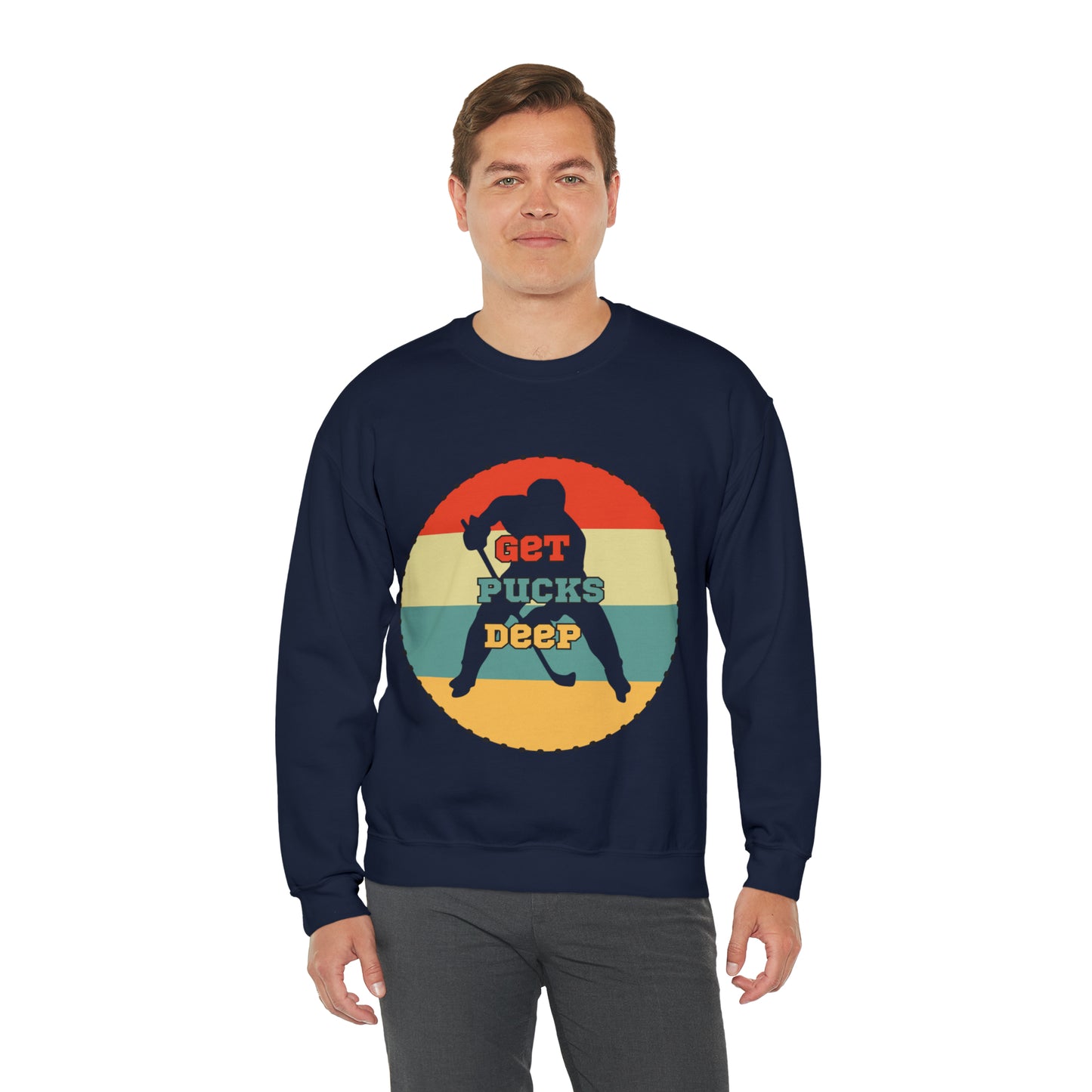 Get Pucks Deep Hockey Sweatshirt