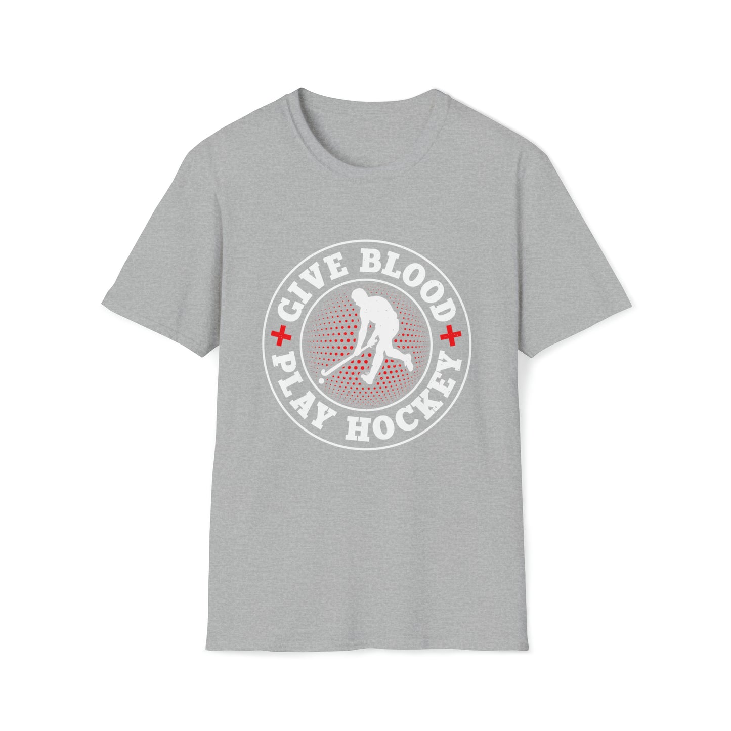 Give Blood Play Hockey SoftStyle T-Shirt