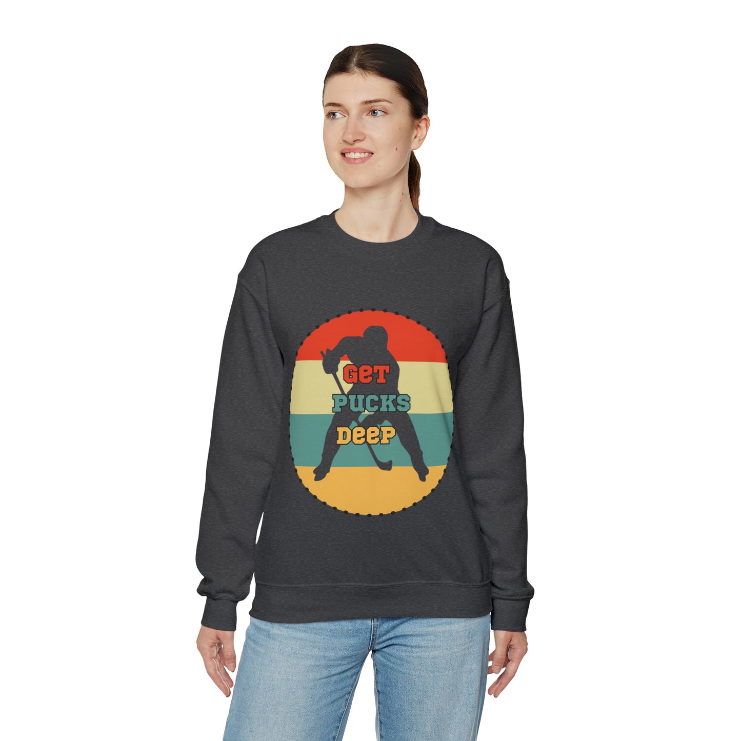 Get Pucks Deep Hockey Sweatshirt